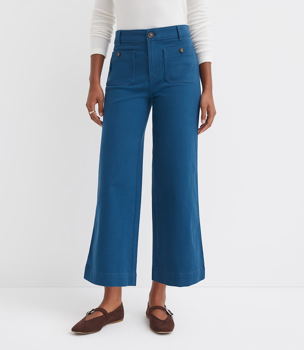 Tall Palmer Wide Leg Crop Pants in Twill