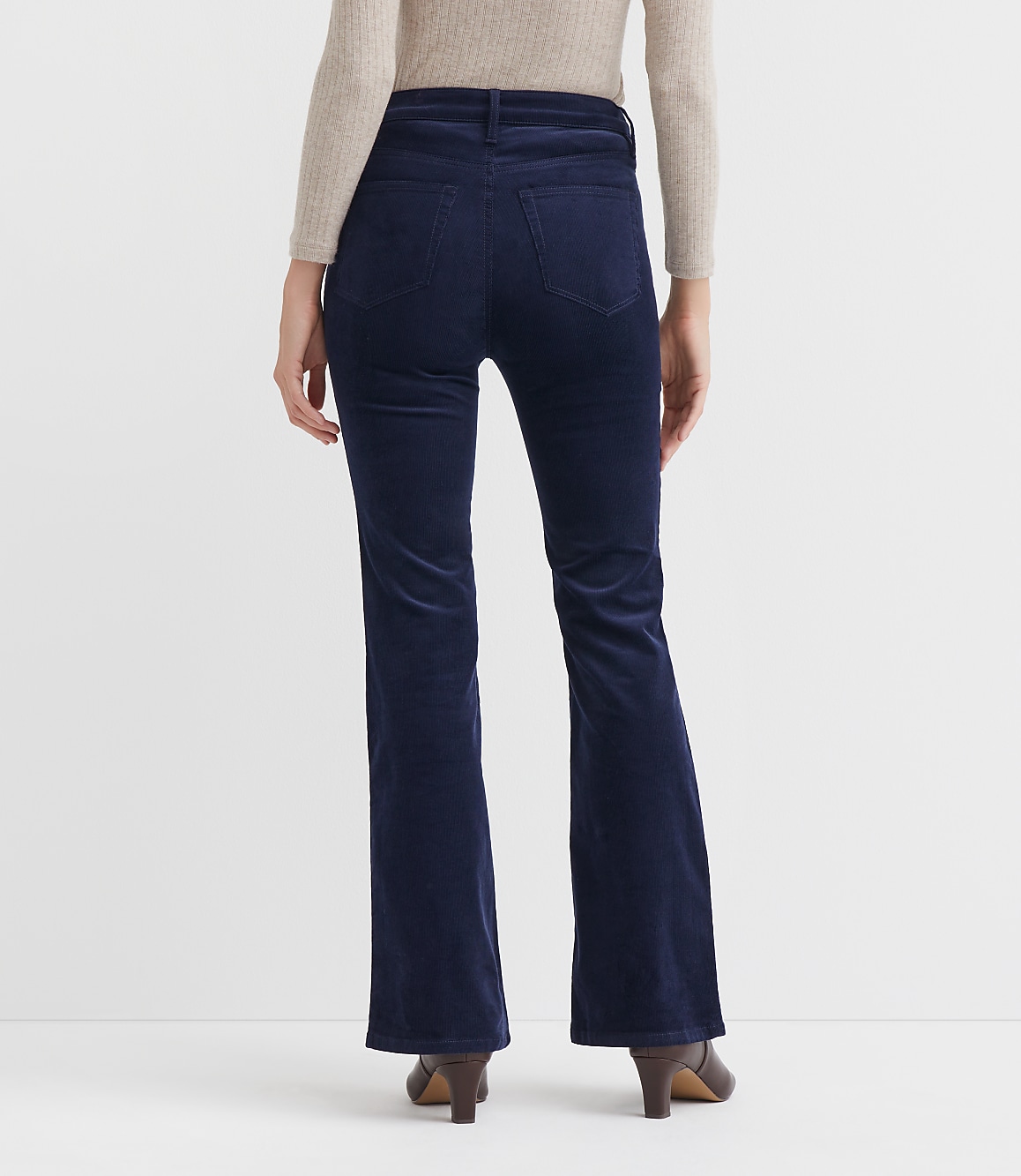Petite Slim Flare Pants in Corduroy