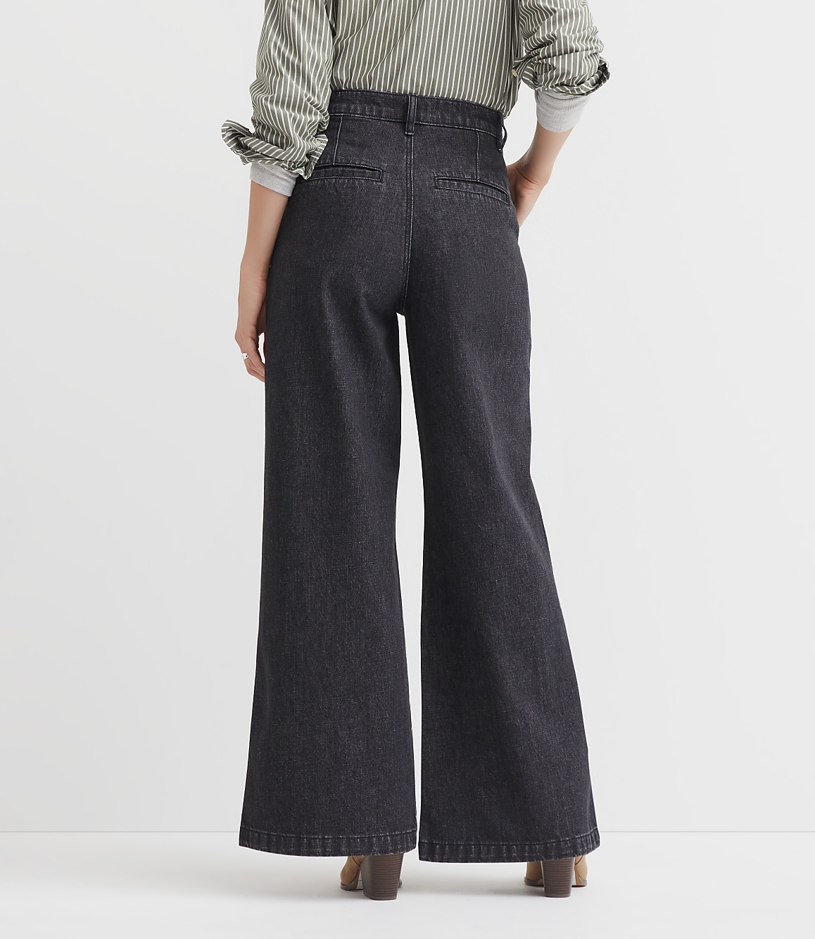 High Rise Trouser Jeans in Washed Black Wash