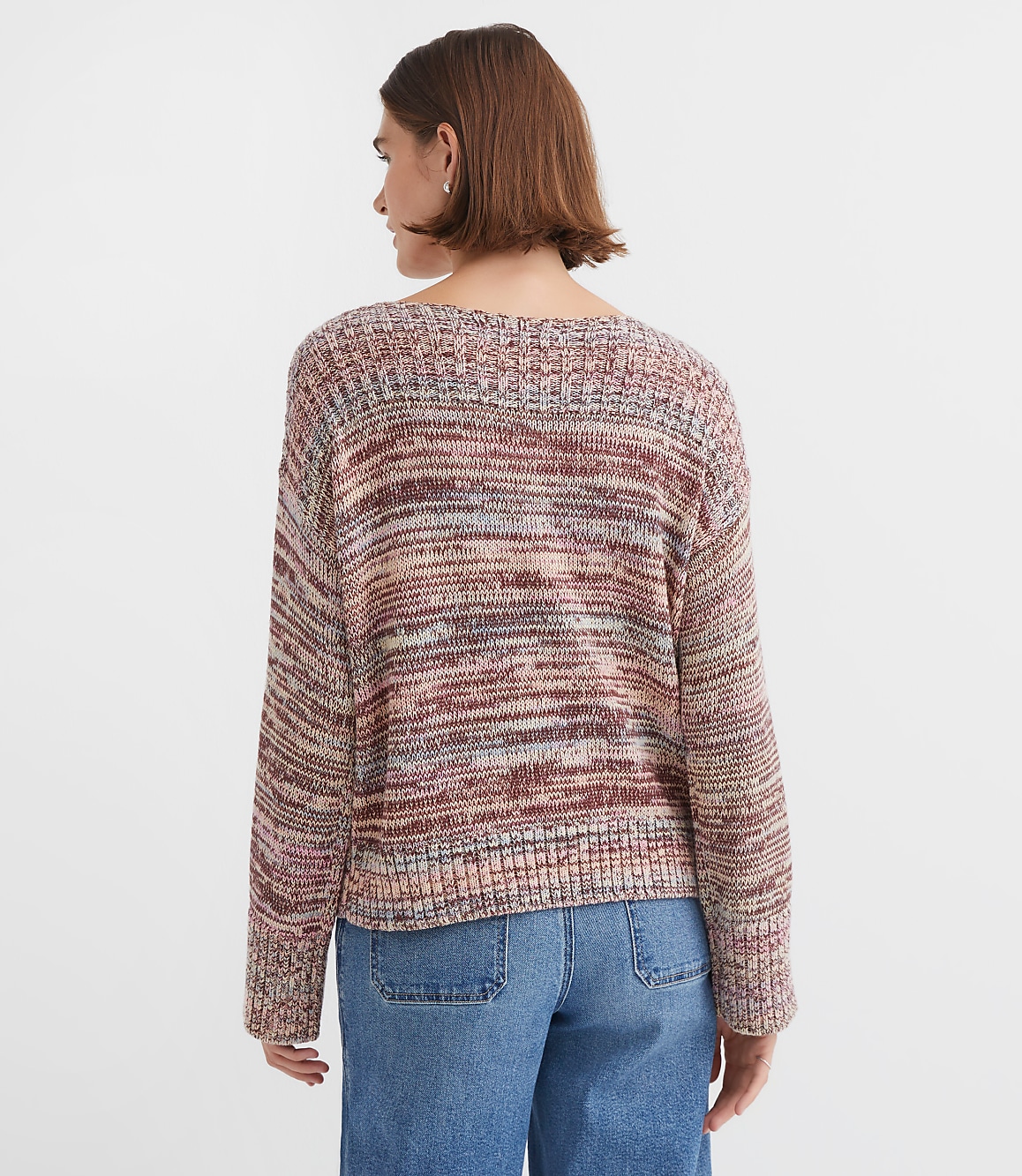 Spacedye Ribtrim Boatneck Sweater