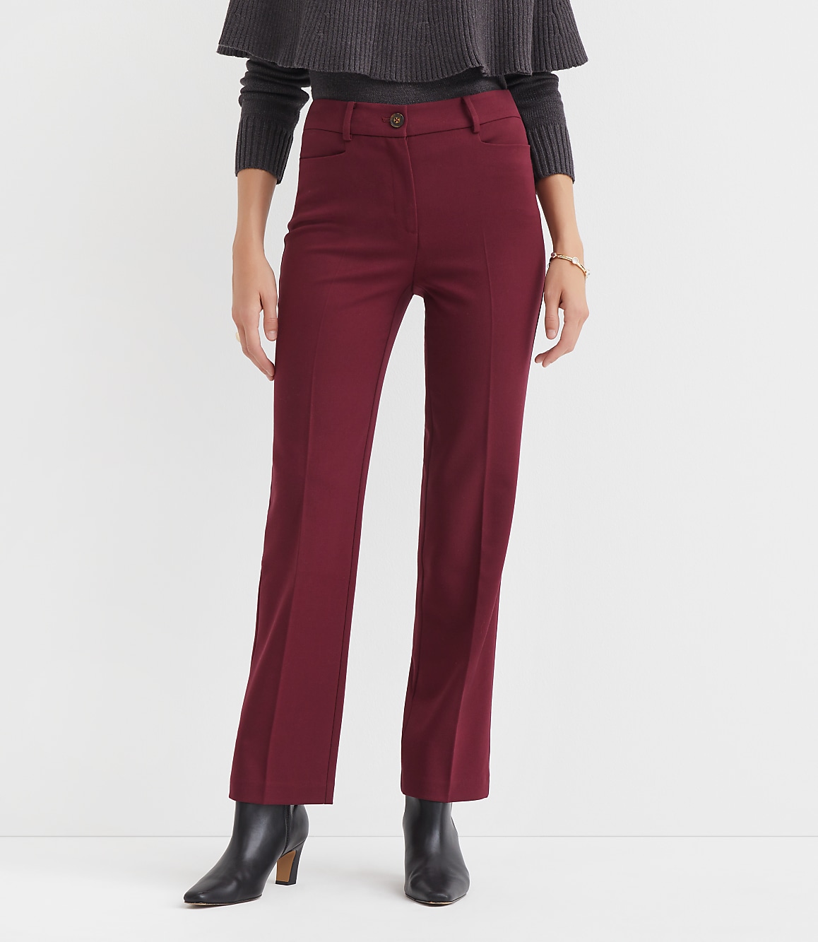 Petite Curvy Parker Straight Pants in Twill