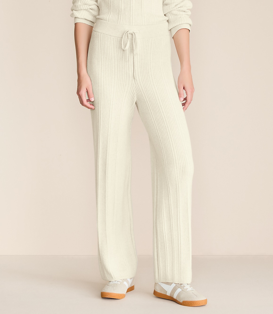 Lou & Grey Heathered Ribbed Wide Leg Sweater Pants