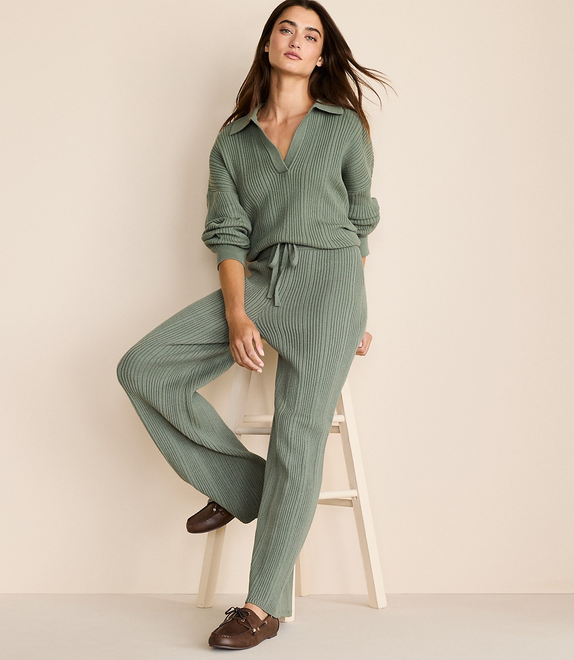 Lou & Grey Ribbed Wide Leg Sweater Pants