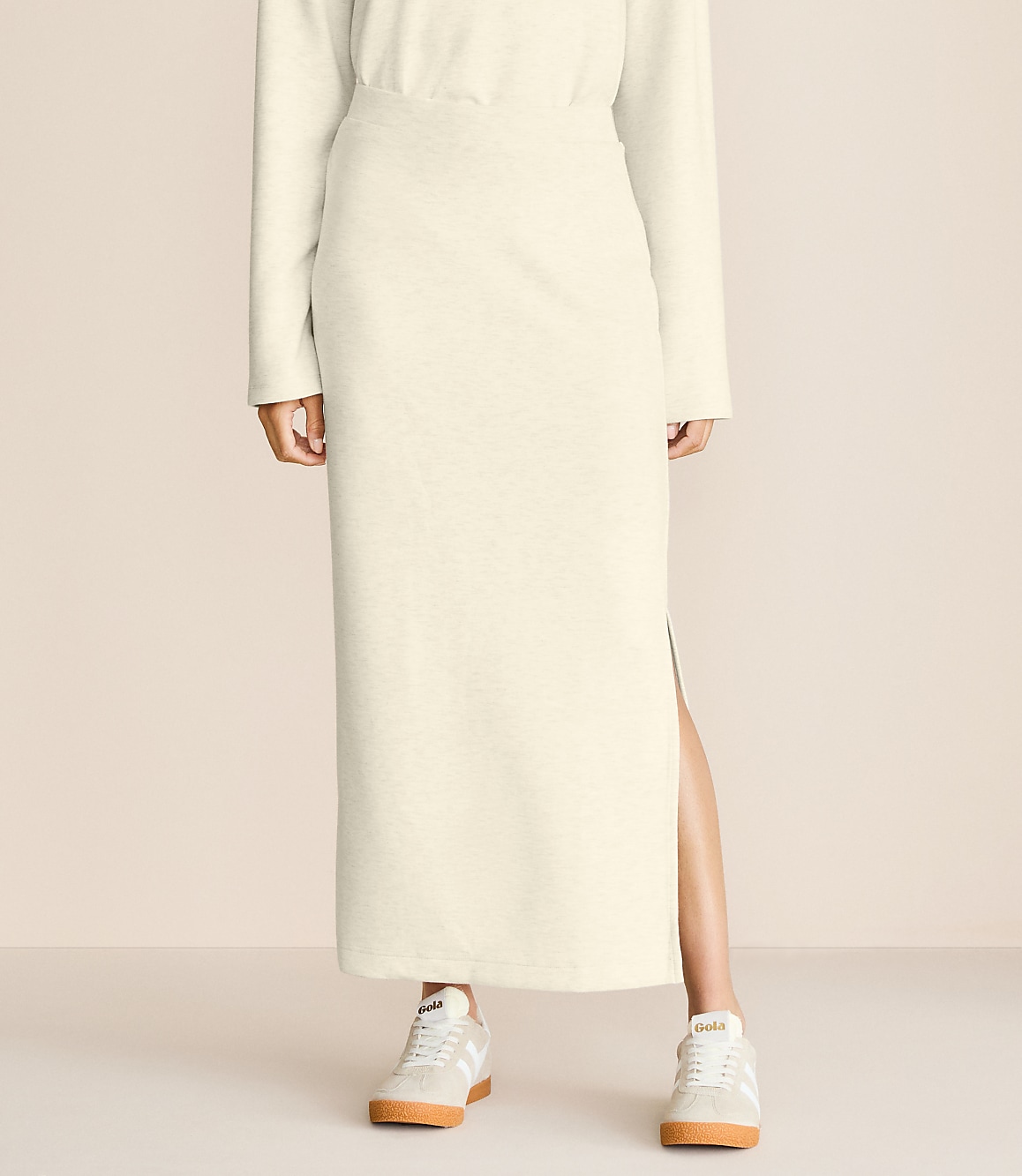 Lou & Grey Heathered Scubasoft Column Maxi Skirt