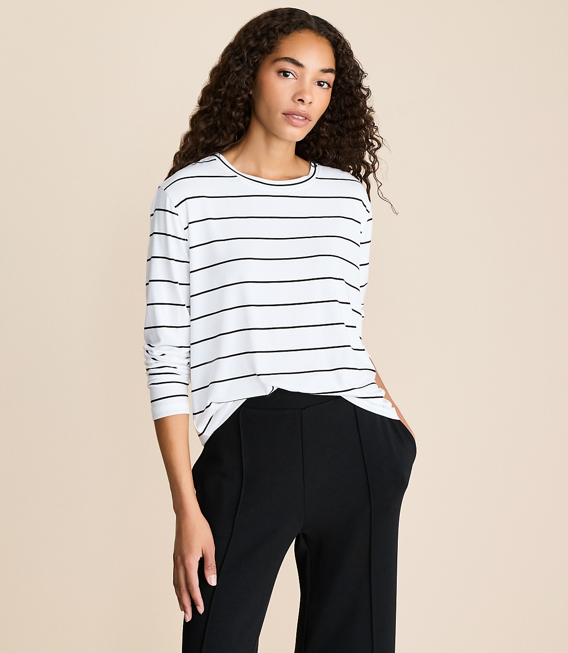 Lou & Grey Striped Essential Modal Long Sleeve Tee