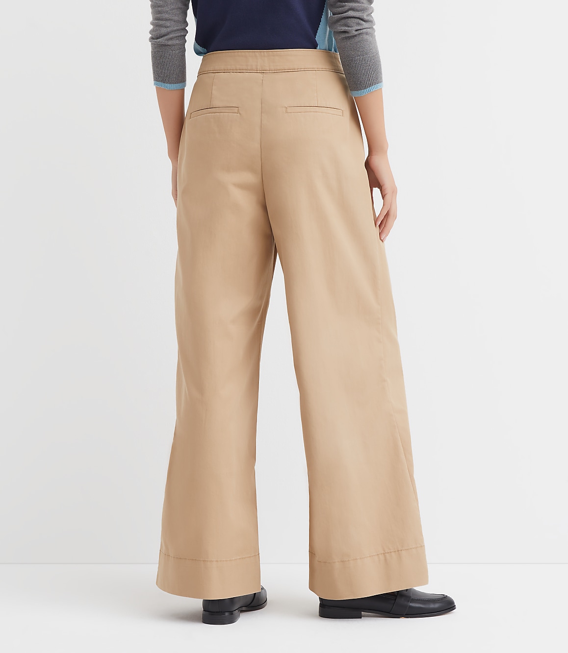 Petite Coin Pocket Pleated Wide Leg Pants in Twill