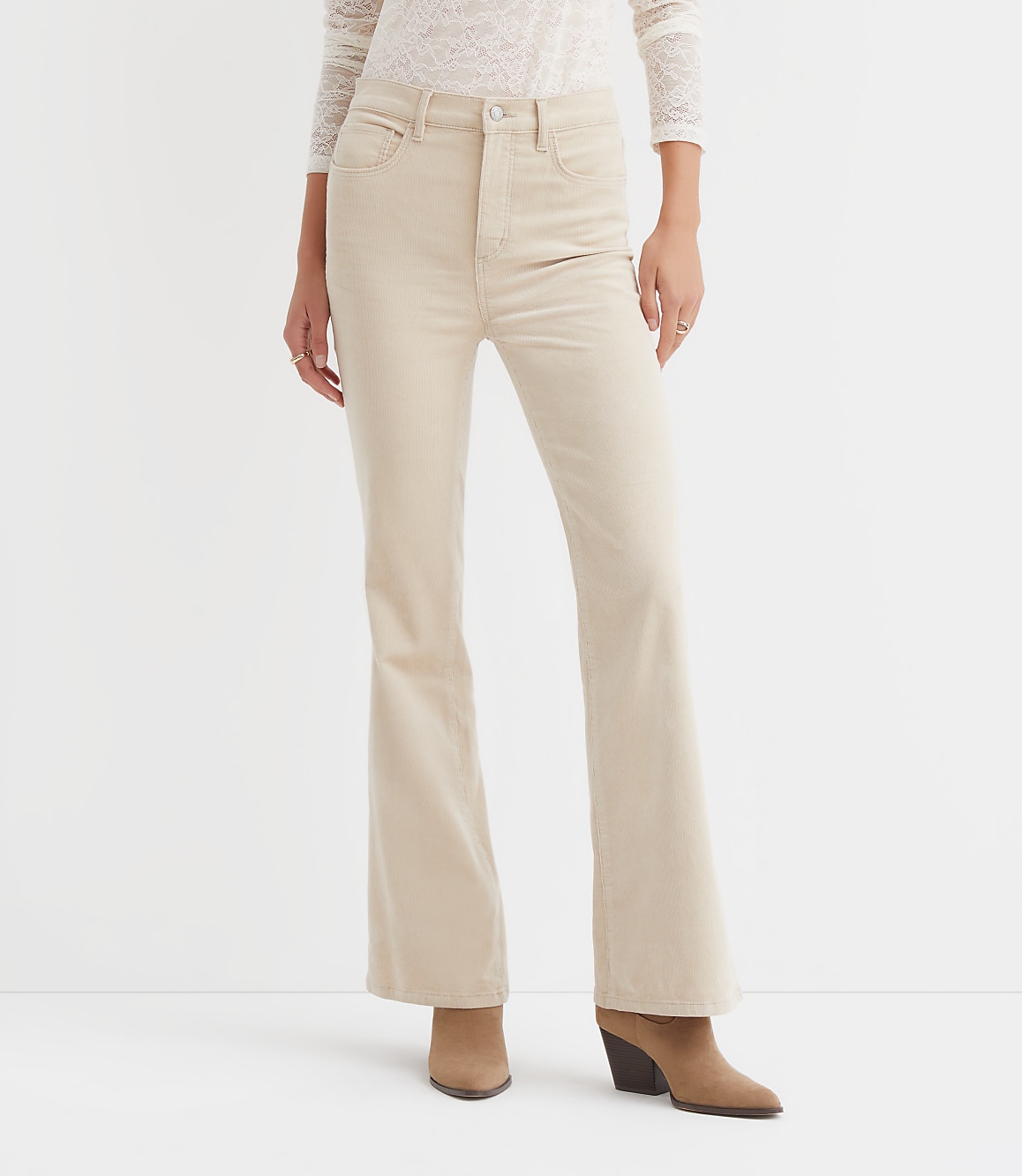 Petite Slim Flare Pants in Corduroy