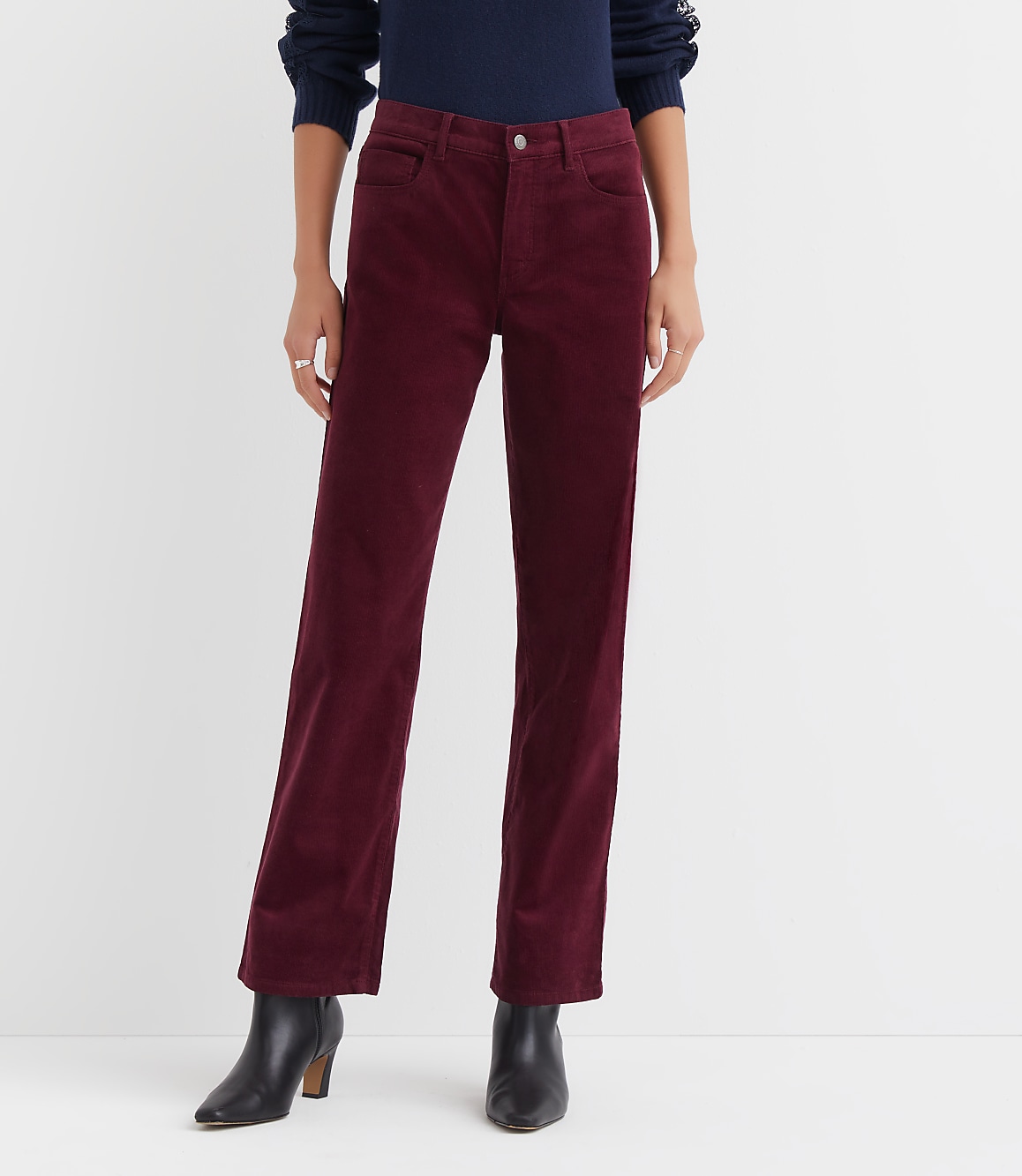 Five Pocket Relaxed Straight Pants in Brushed Corduroy