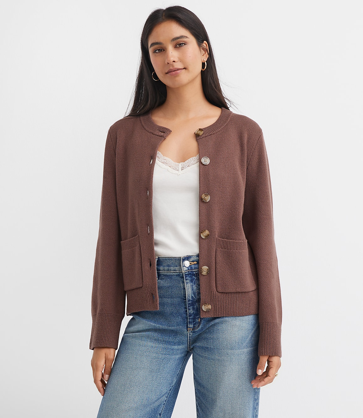 Waisted Patch Pocket Cardigan