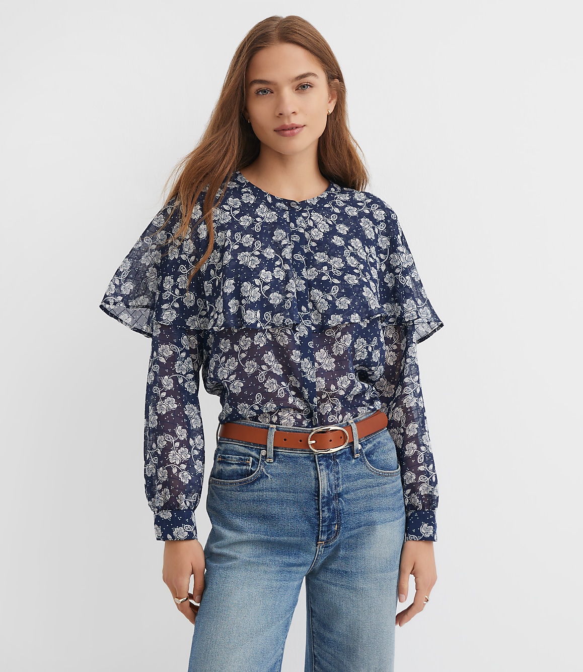 Floral Cape Blouse