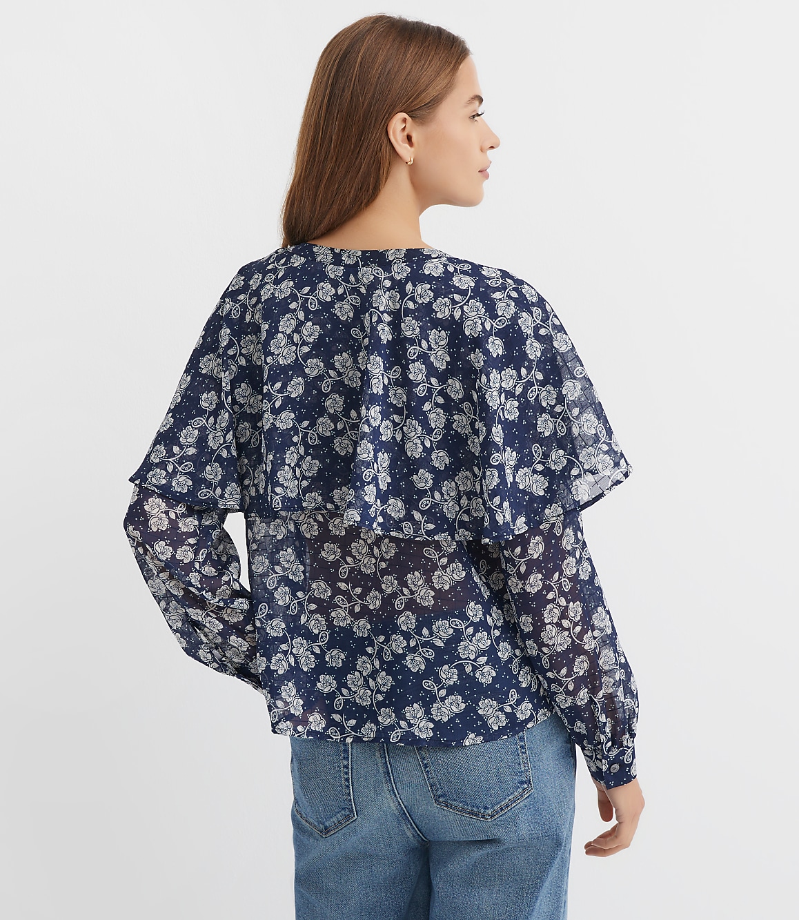 Floral Cape Blouse