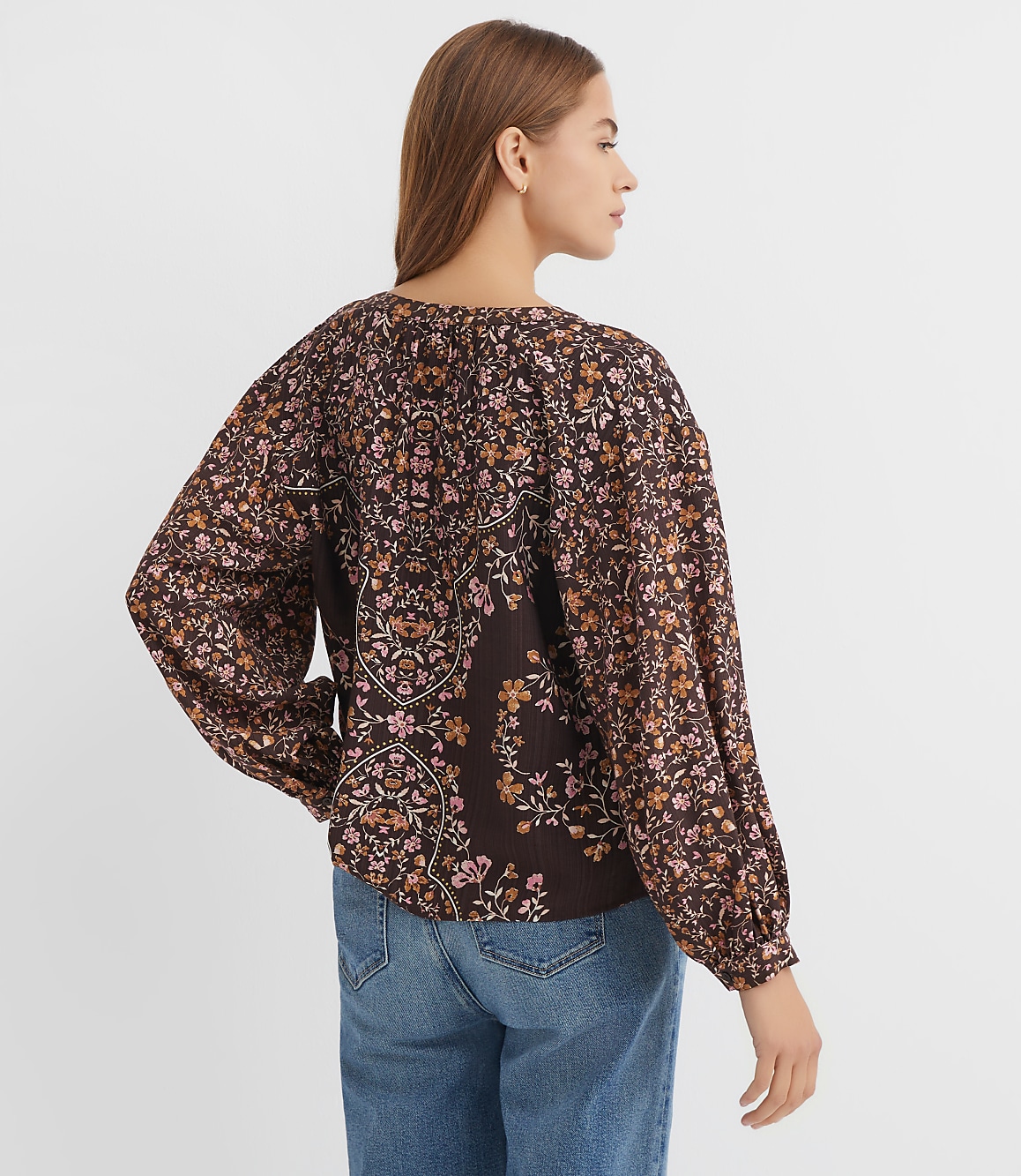 Floral Split Neck Blouse