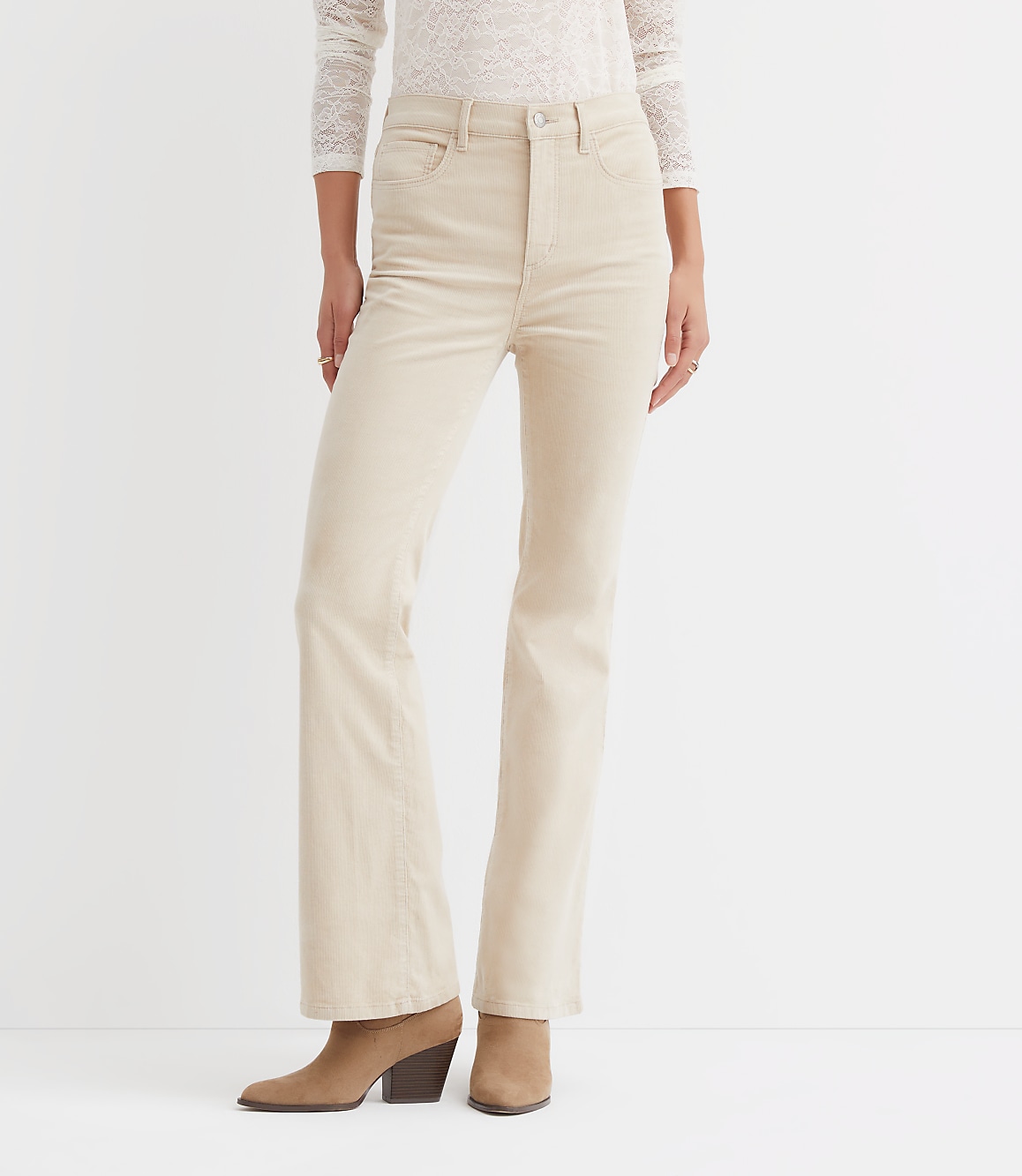 Curvy Slim Flare Pants in Corduroy