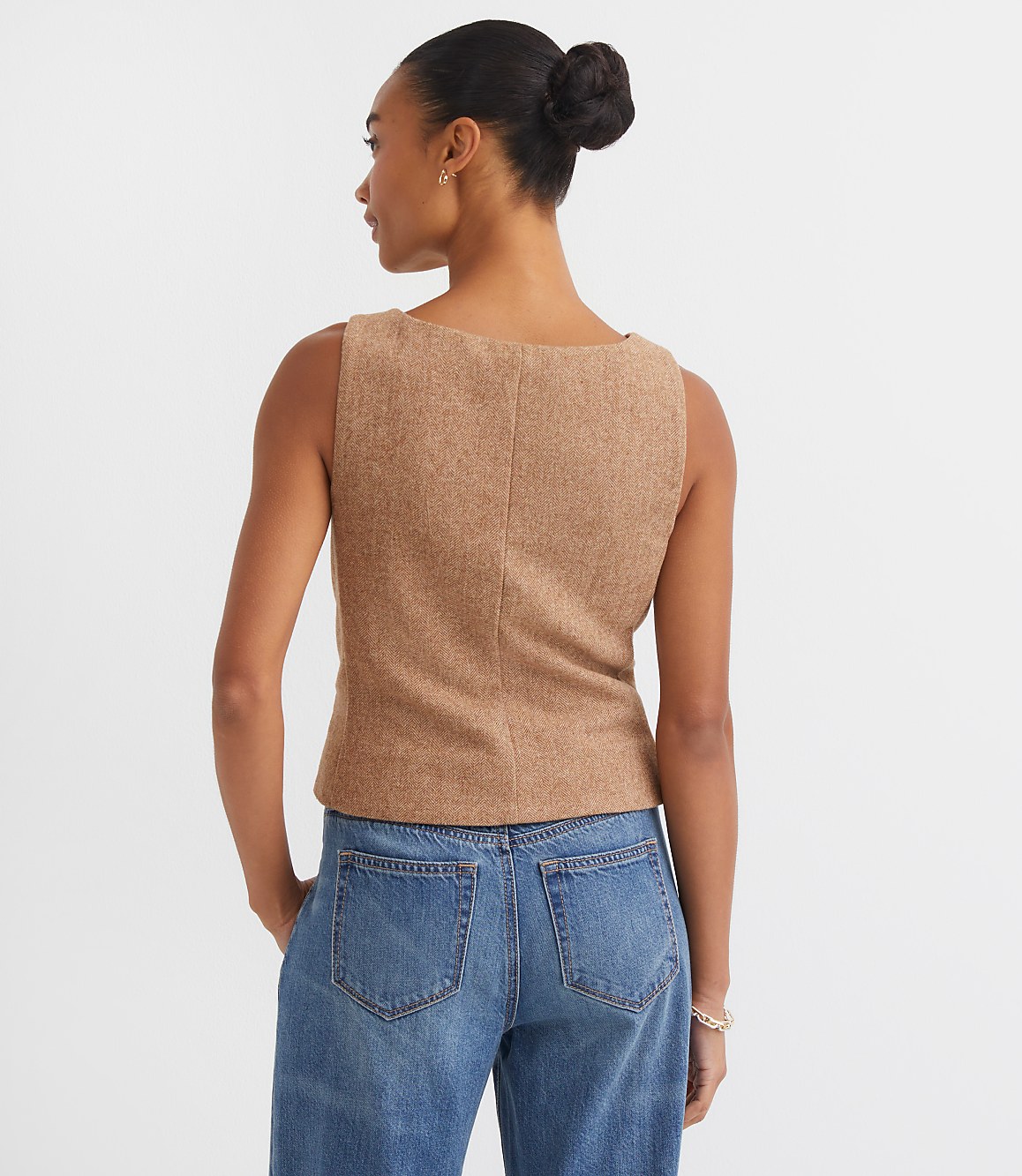 Herringbone Square Neck Vest Top