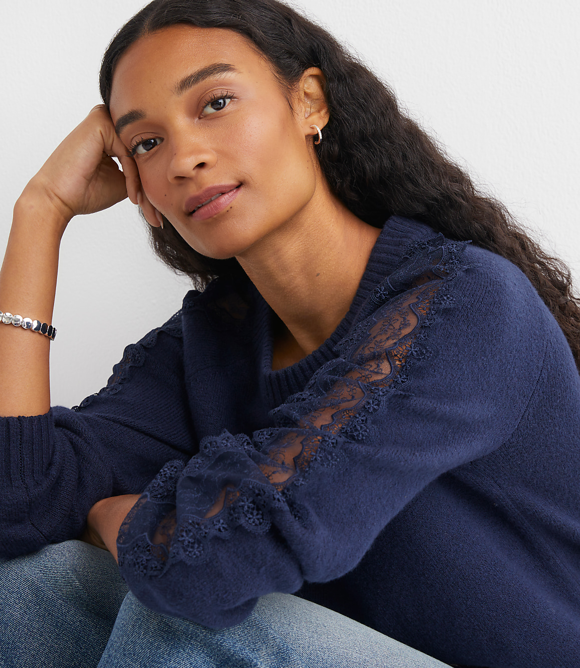 Lace Sleeve Sweater