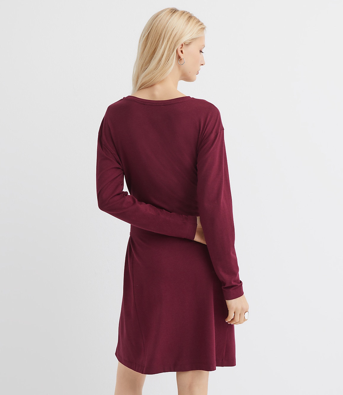 Heathered Tie Waist Mini Dress