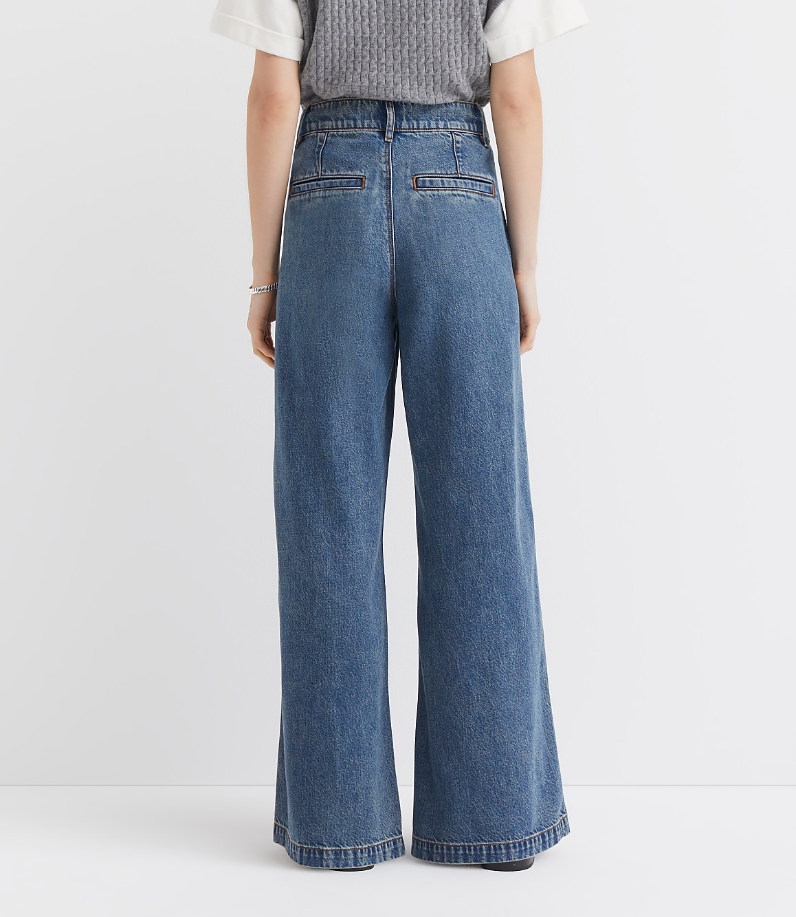 Curvy High Rise Trouser Jeans in Authentic Vintage Mid Wash