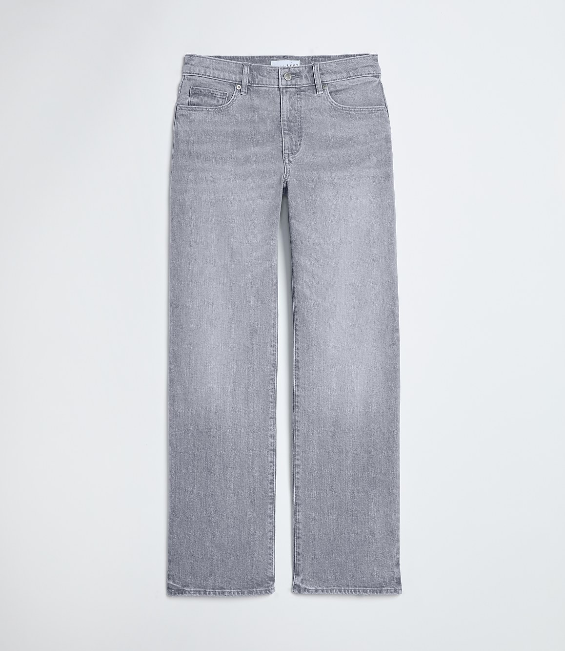 Mid Rise Relaxed Straight Jeans in Grey