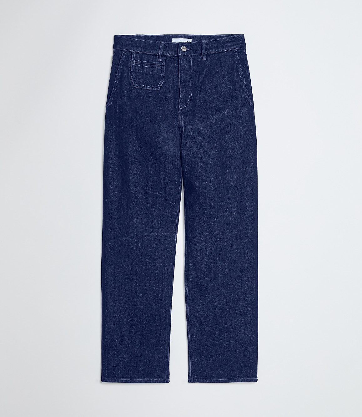 High Rise Straight Utility Jeans in Classic Rinse Wash