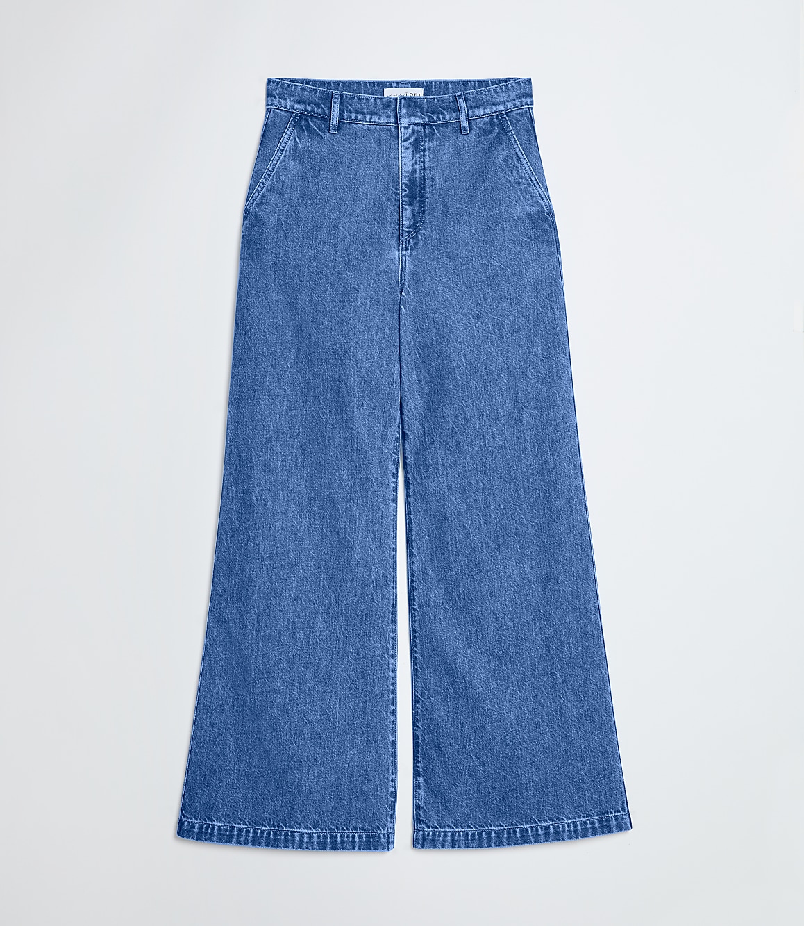 High Rise Trouser Jeans in Bright Mid Indigo Wash