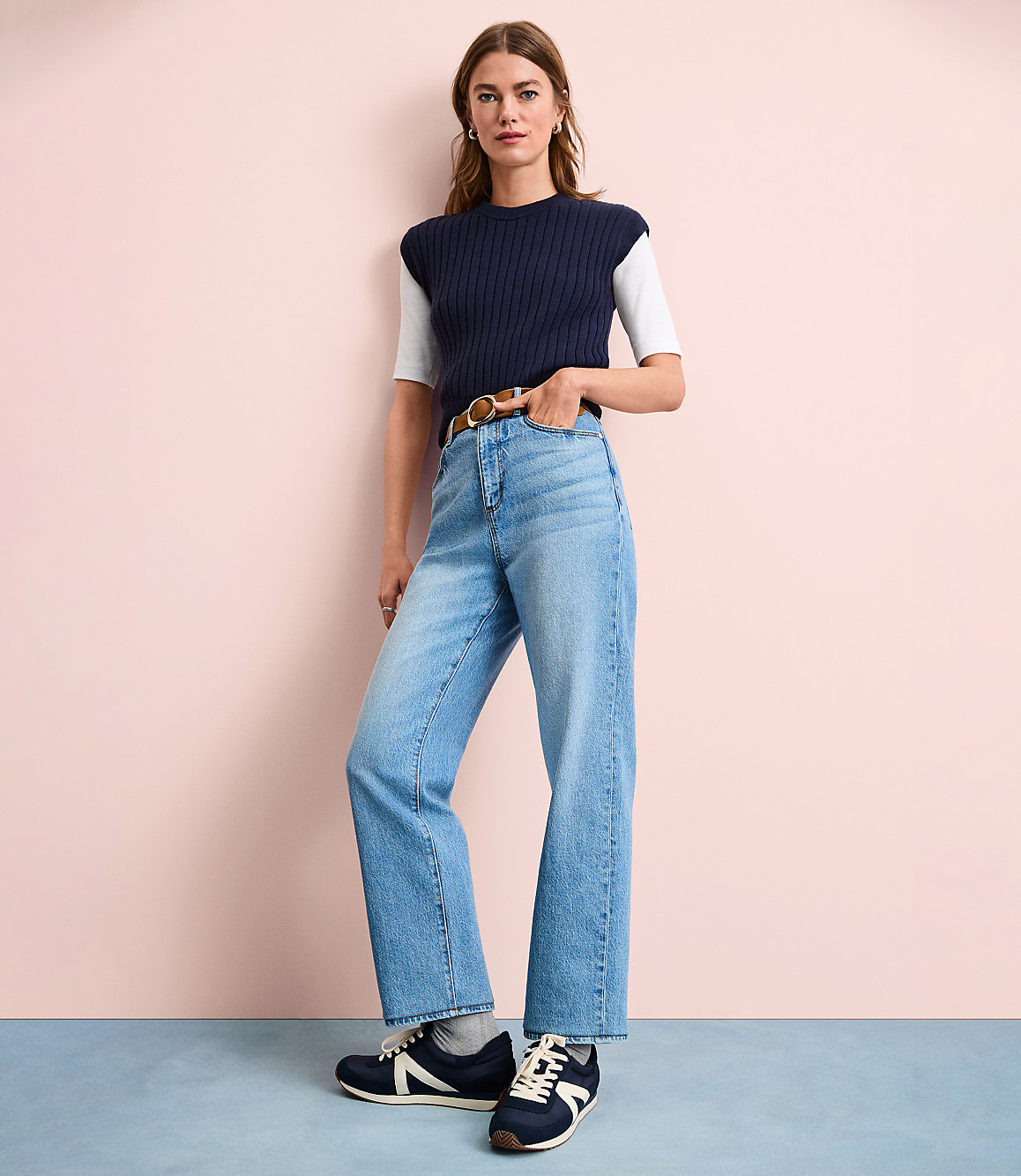 High Rise Straight Jeans in Light Vintage Wash