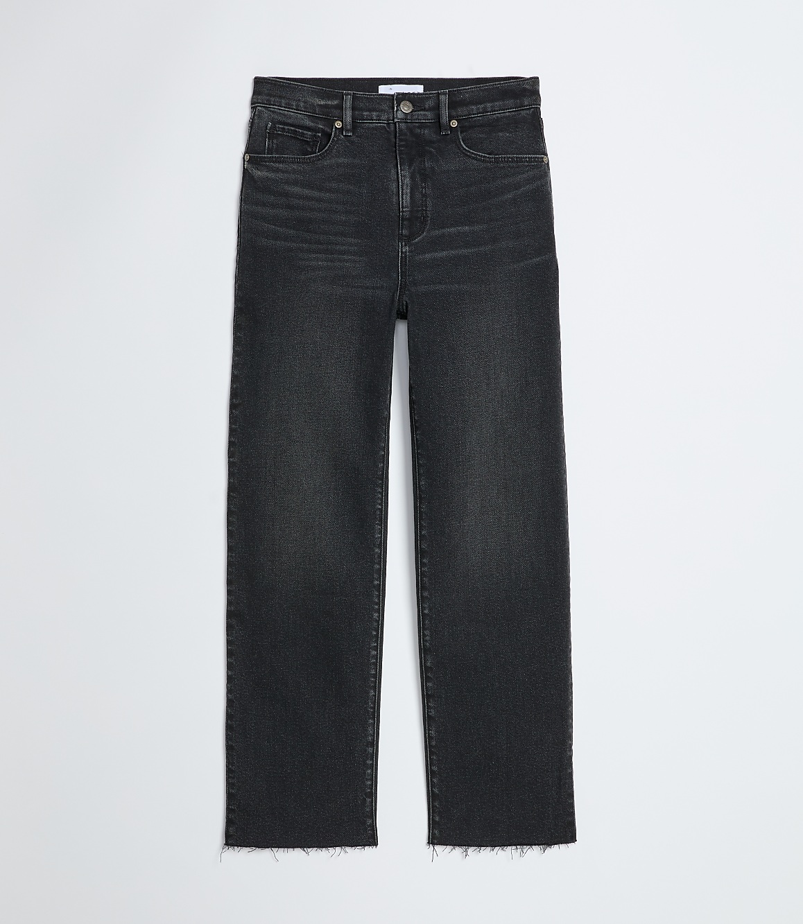 Petite Fresh Cut High Rise Straight Jeans in Washed Black