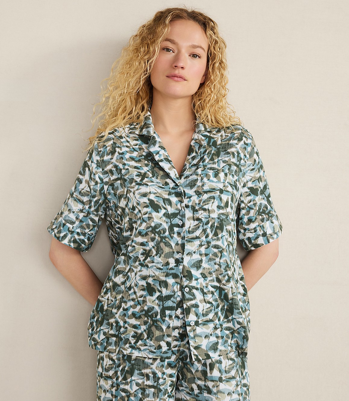 Haven Well Within Organic Cotton Gauze Floral Pajama Top