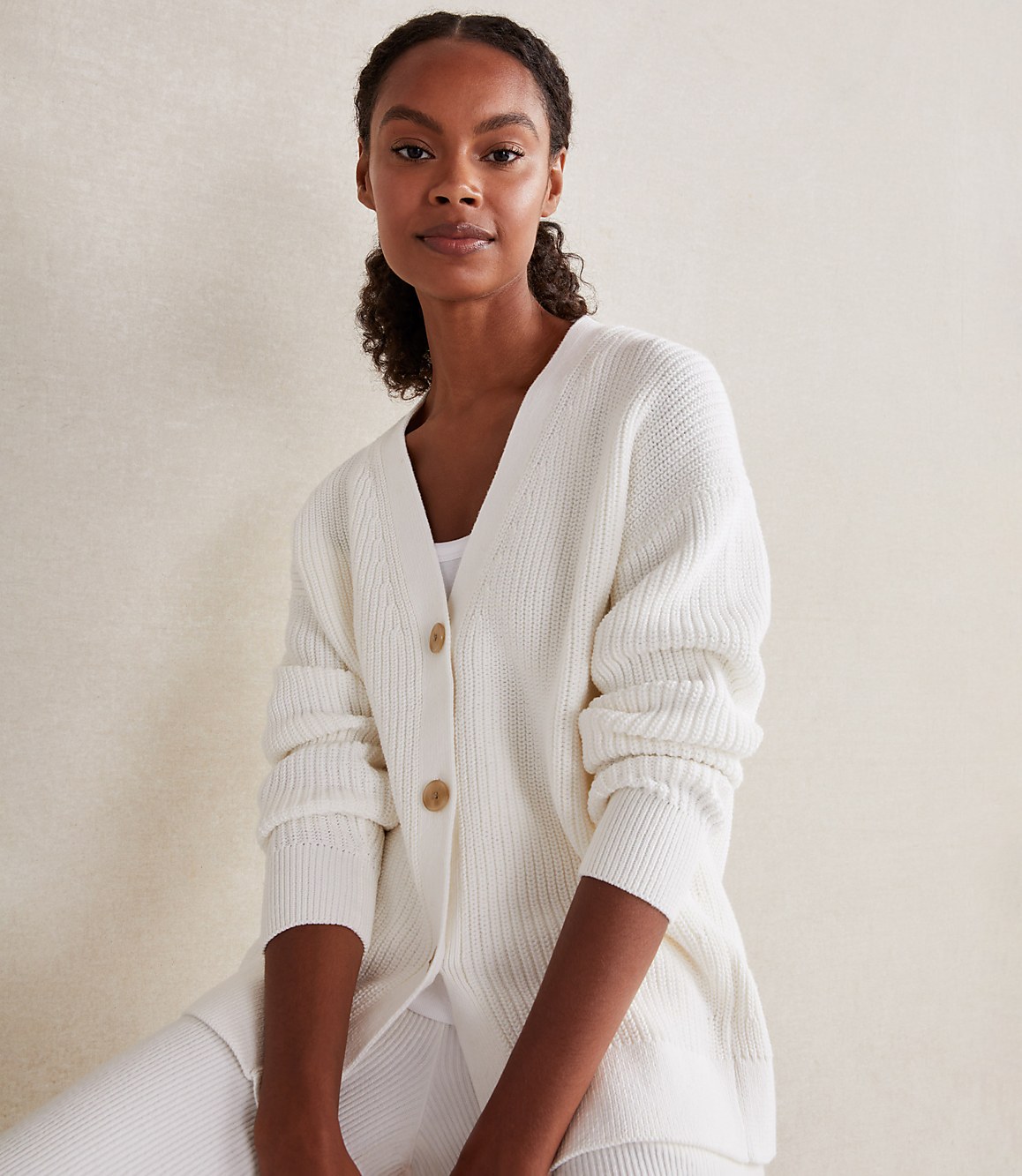 Haven Well Within Organic Cotton Shaker Stitch Cardigan
