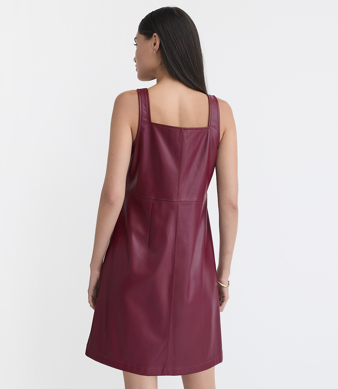 Faux Leather Strappy Mini Dress