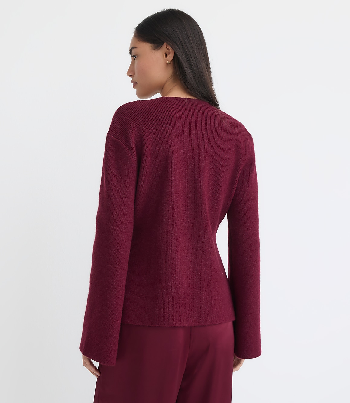 Ribbed Double Button Sweater Jacket