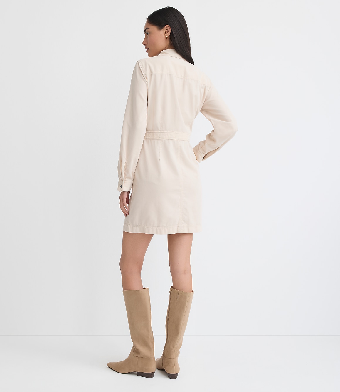 Petite Corduroy Mini Pocket Shirtdress