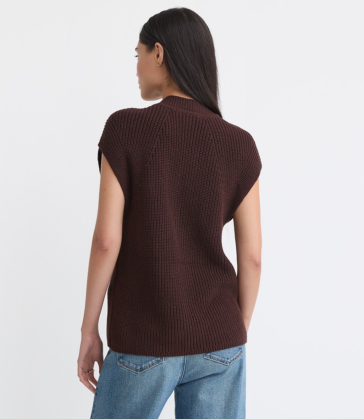 Ribbed V-Neck Sweater Vest