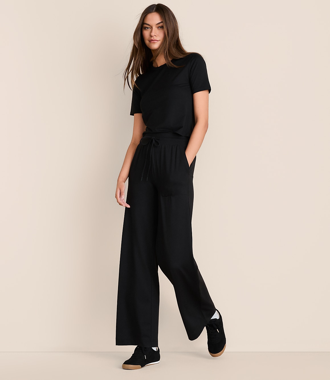 Lou & Grey Brushedsoft Slim Wide Leg Pants