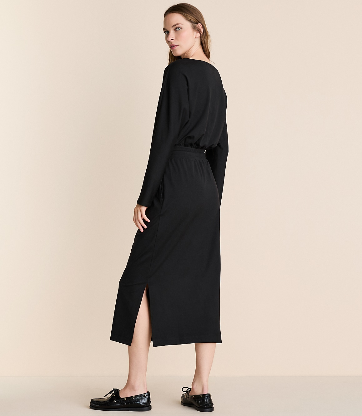 Lou & Grey Brushedsoft Boatneck Midi Pocket Dress