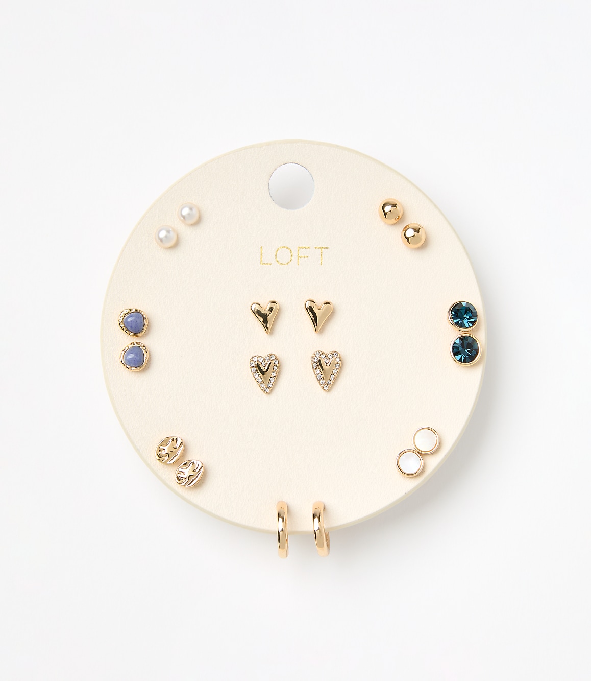 Double Heart Stud Earring Set
