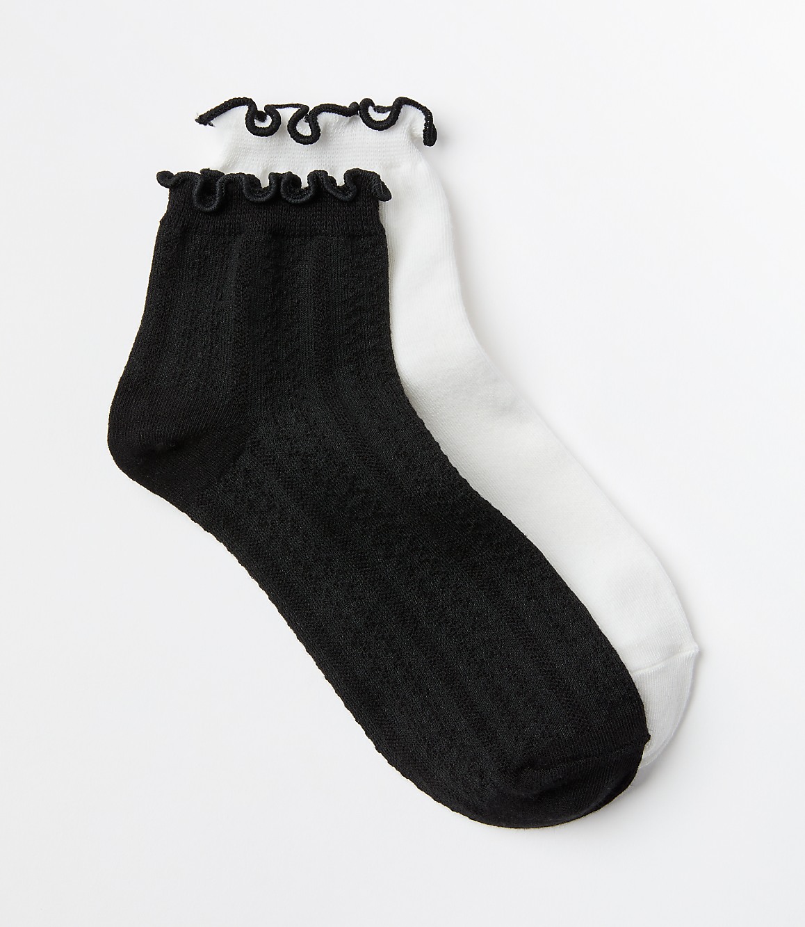 Ruffle Pointelle Ankle Socks