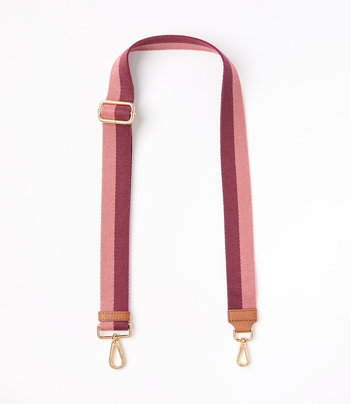 Striped Leather Trim Bag Strap