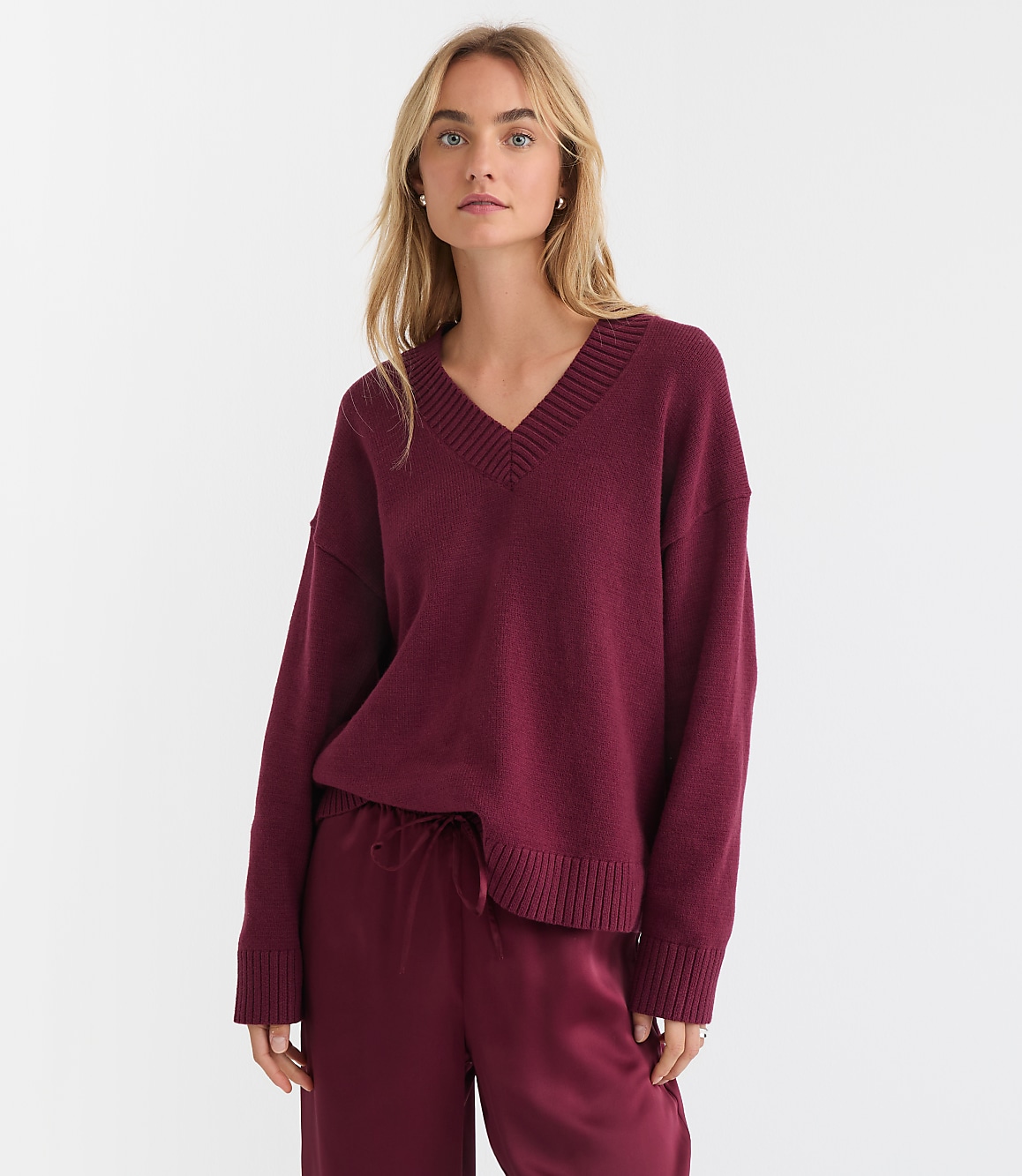 Slouchy V-Neck Sweater