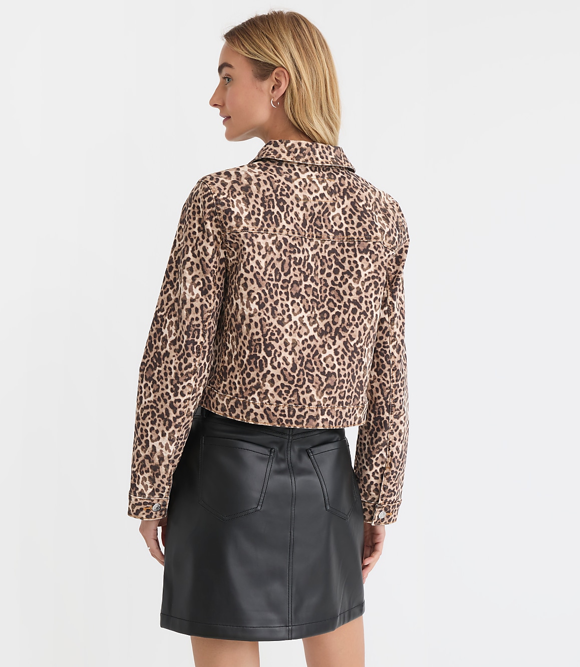 Leopard Print Denim Jacket