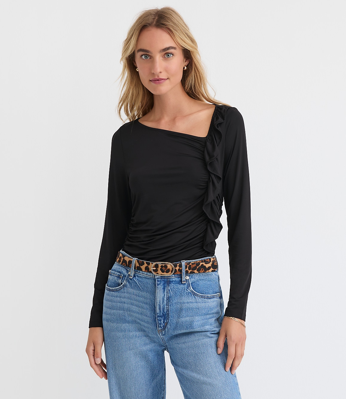 Ruffle Side Ruched Top