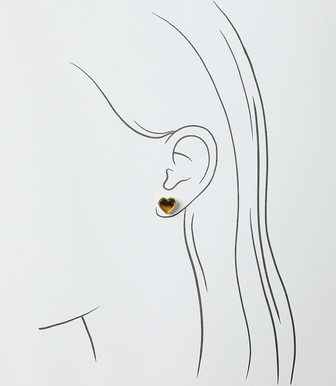 Tortoiseshell Print Mini Heart Stud Earrings