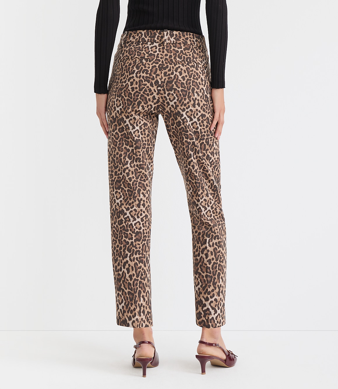 Curvy Riviera Slim Pants in Leopard Print Bi-Stretch