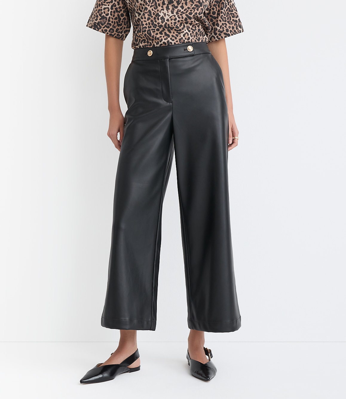Wide Leg Culottes in Faux Leather