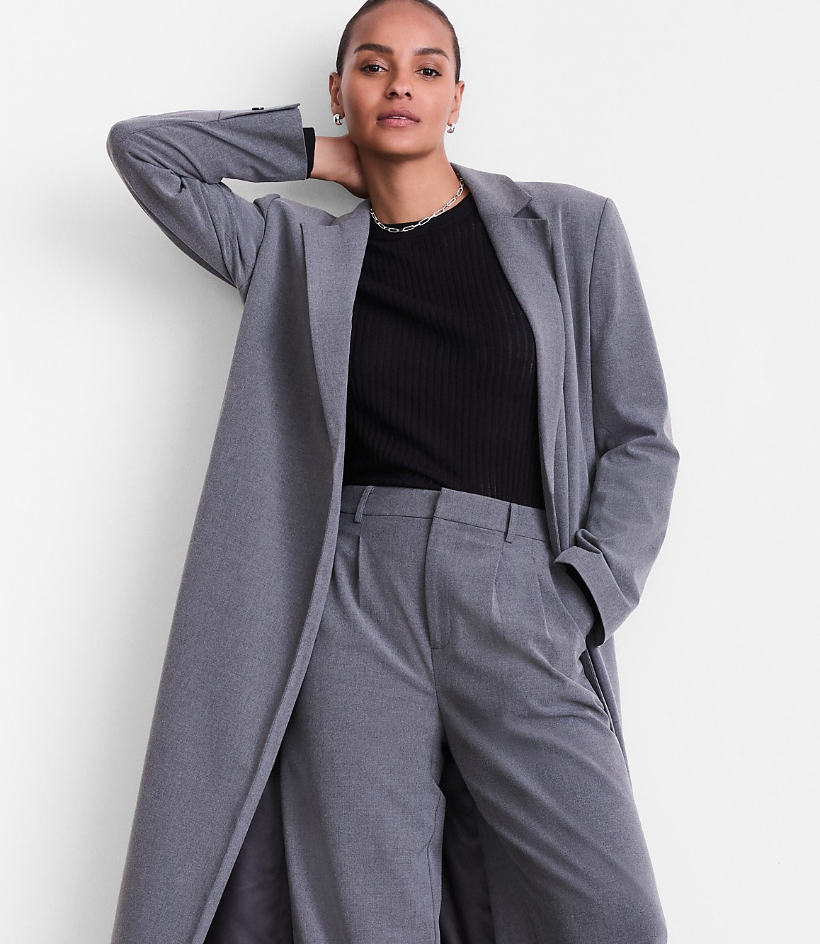 LOFT Versa Seasonless Stretch Belted Coat in Heather