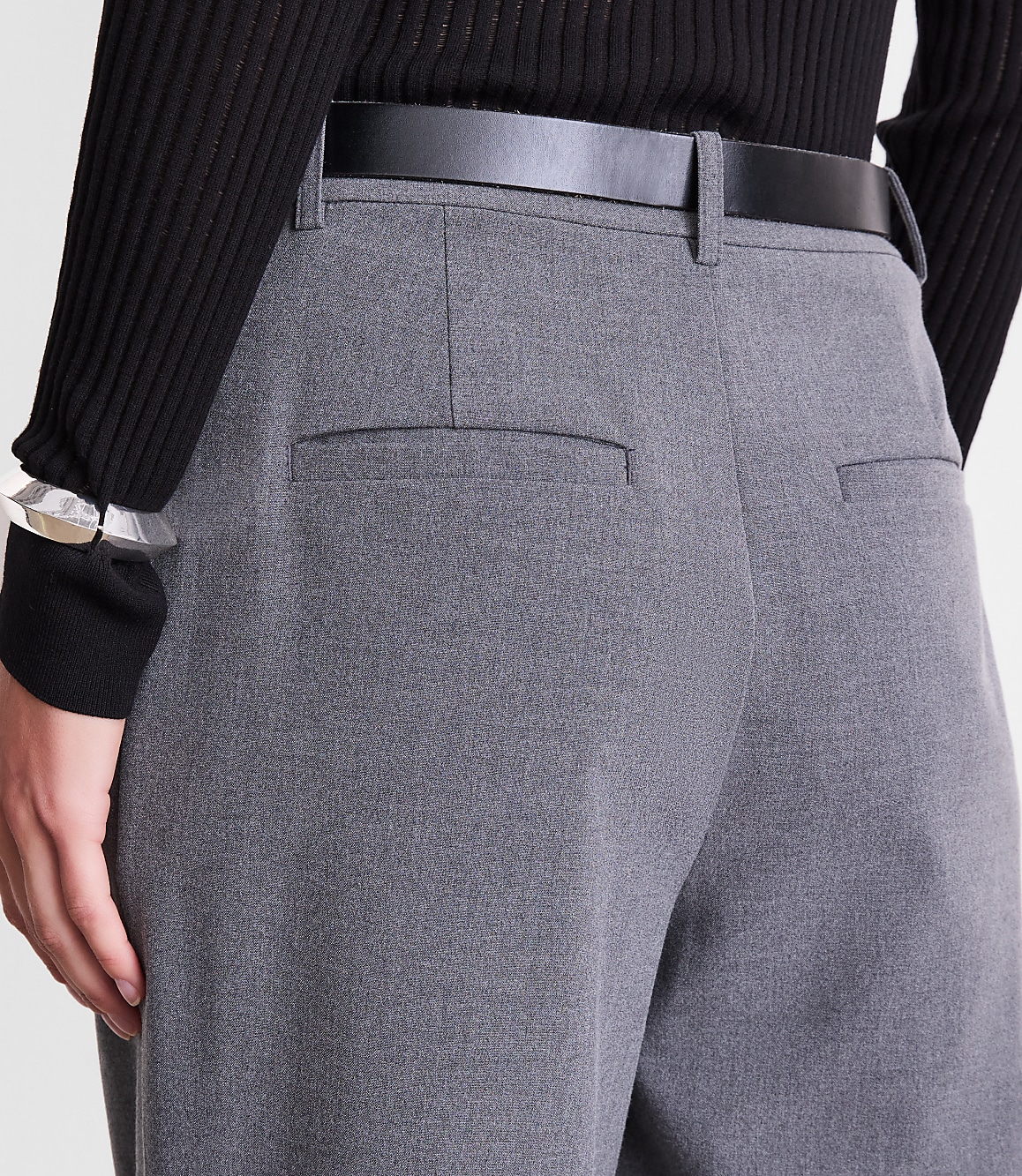 LOFT Versa Seasonless Stretch Double Pleat Wide Leg Pants in Heather