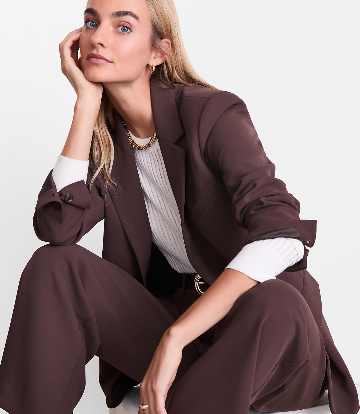 LOFT Versa Crepe Drape Relaxed Blazer