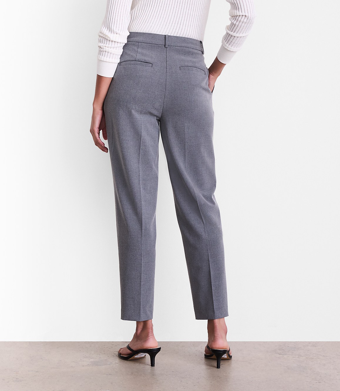 LOFT Versa Seasonless Stretch Double Pleat Taper Pants in Heather