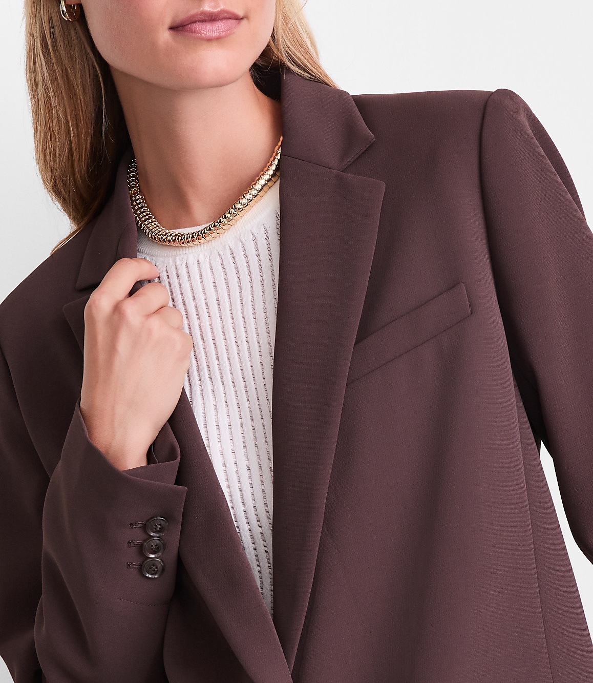 LOFT Versa Crepe Drape Relaxed Blazer