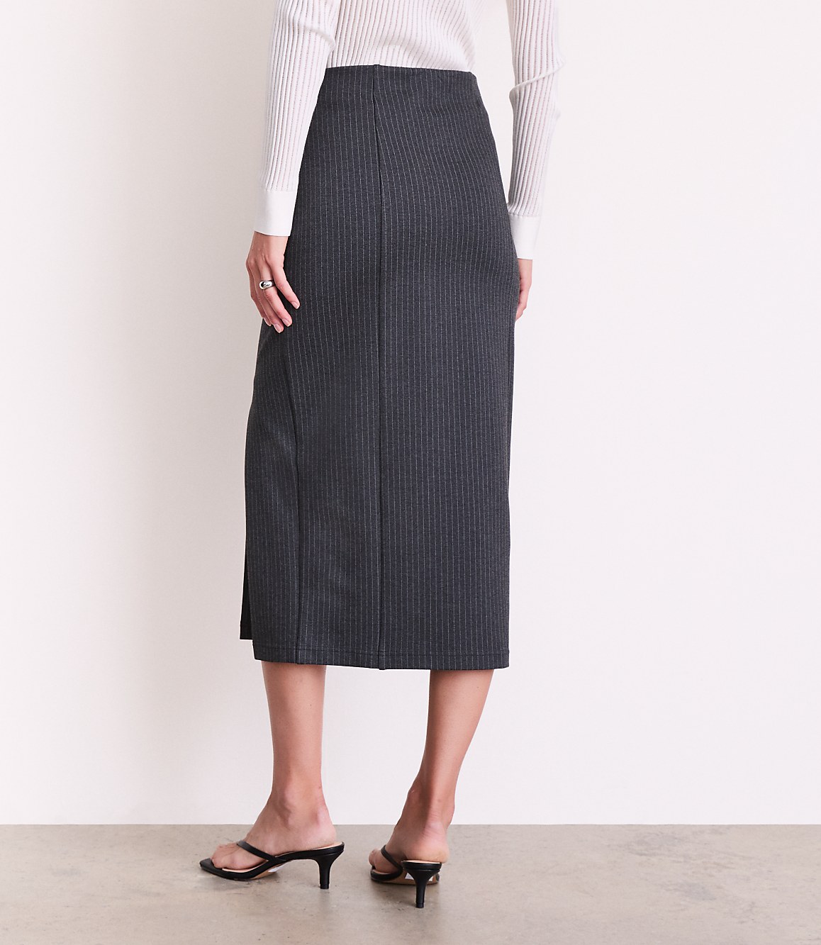 LOFT Versa Ponte Column Skirt in Pinstripe