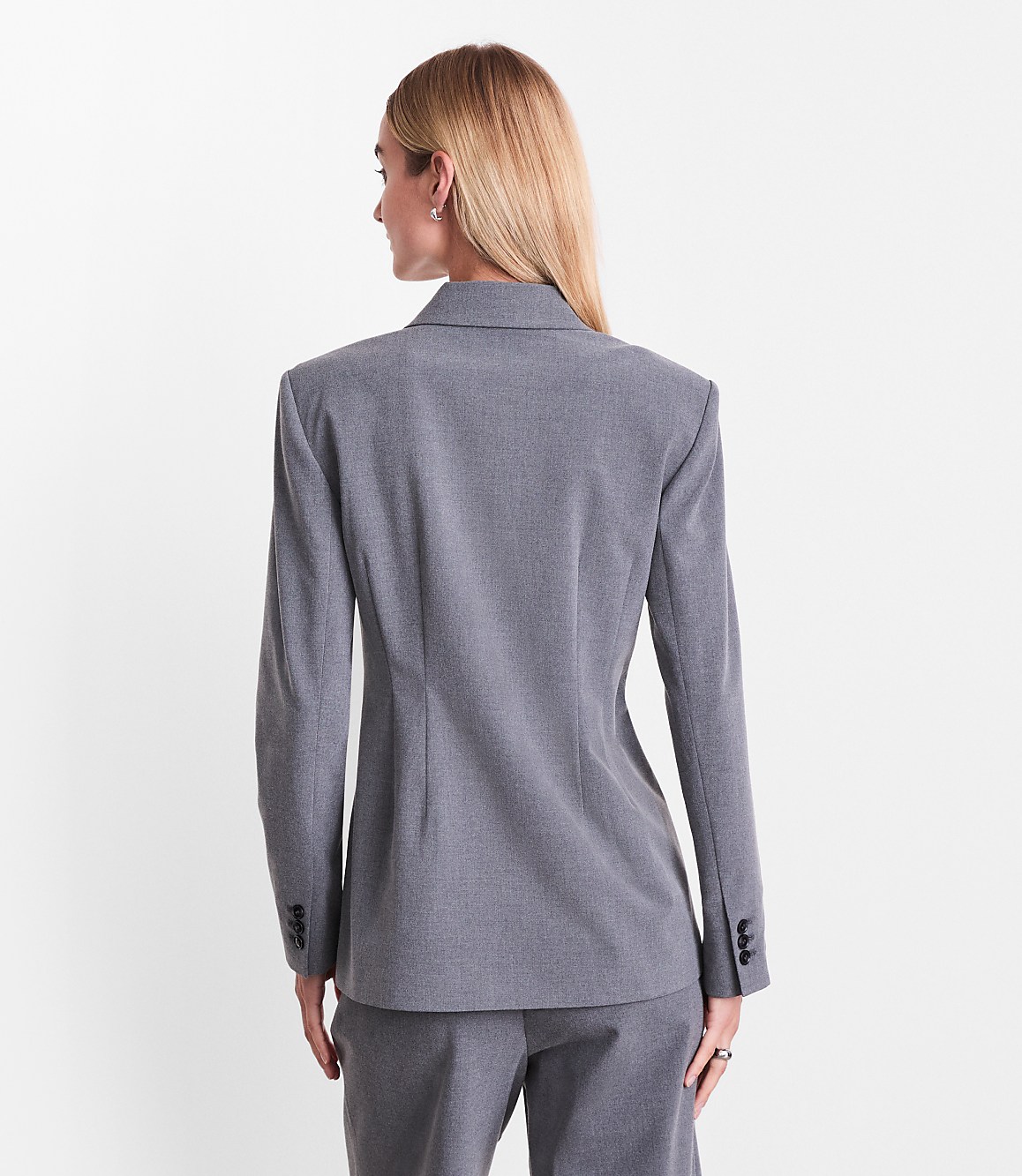Petite LOFT Versa Seasonless Stretch Double Breasted Blazer in Heather